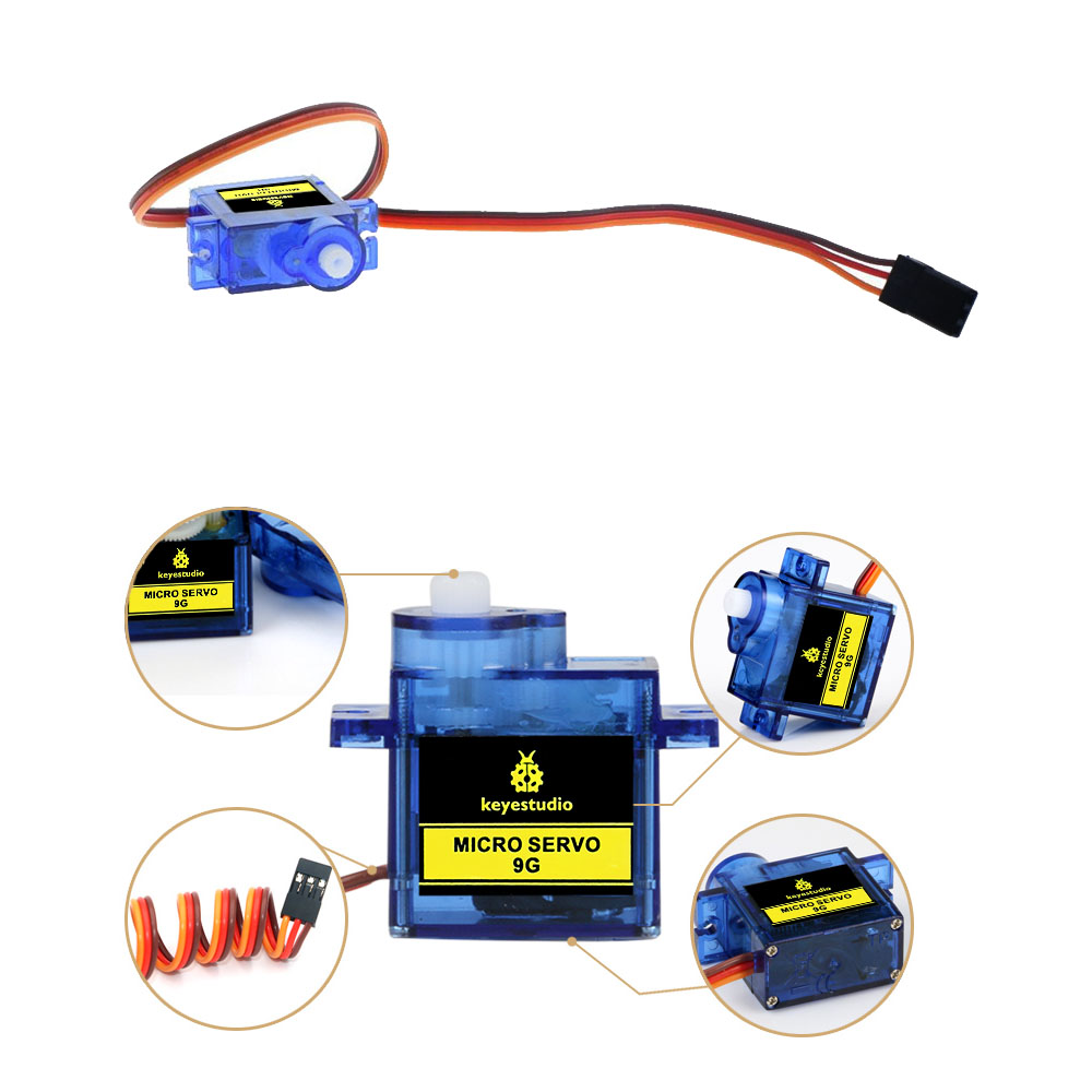 3 PCS Keyestudio MINI SG90 9G  - огляд і ціна Servo Motor Sg90