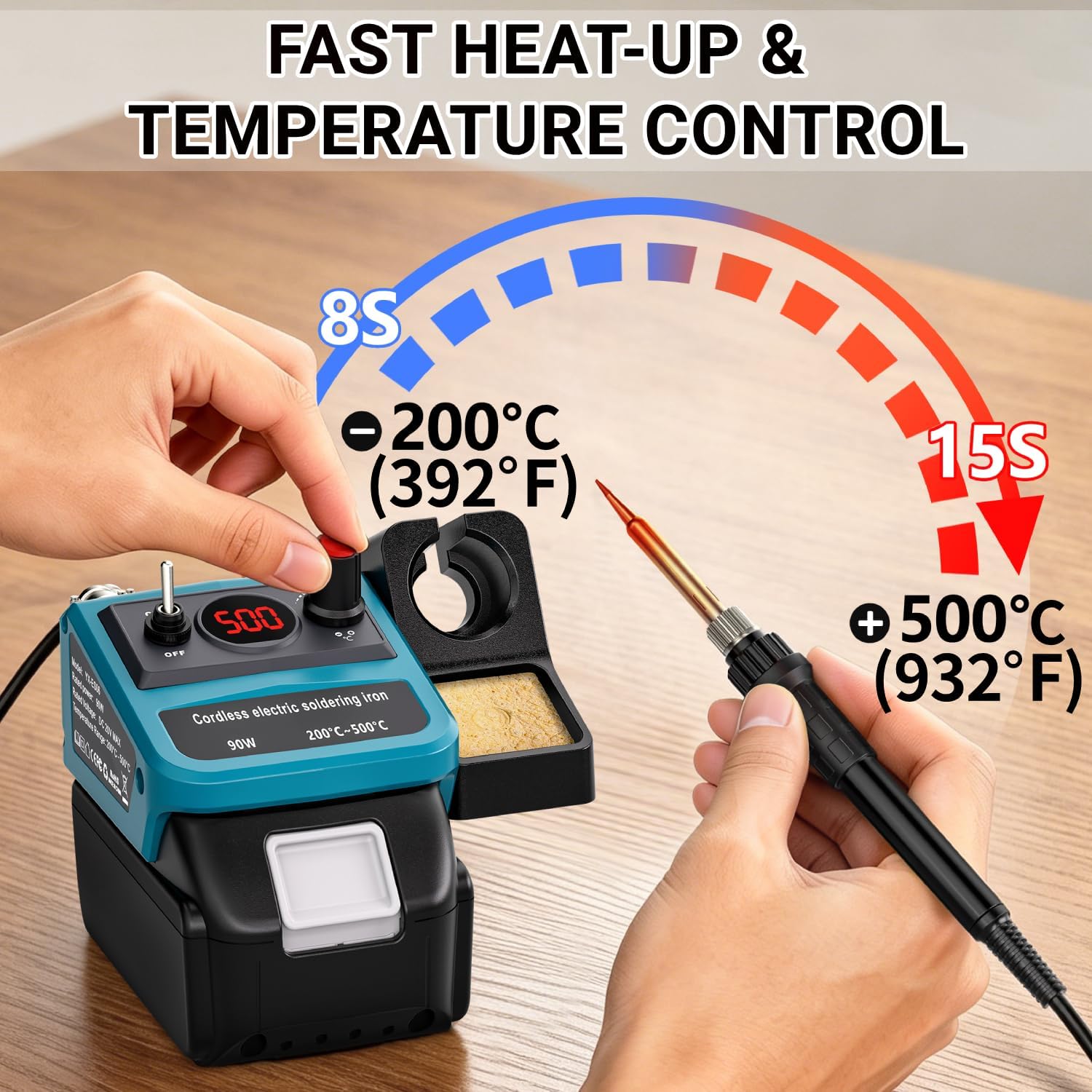90W LED Digital Cordless Solde - огляд і ціна Soldering Iron Kit