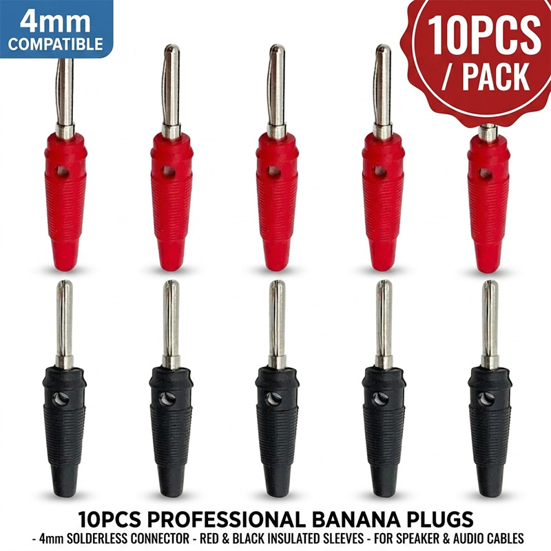 10pcs 4mm Banana Plugs Connect - огляд і ціна Diy Electronics Audio